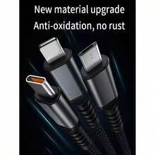 3-In-1 Super Fast Charging Cable, 3-In-1 Charging Cable With Transparent Illuminated Braided Nylon Wire, Fast Charging Data Cable Compatible With IPhone, Android, Camera, MP3 Universal Adapter 100W