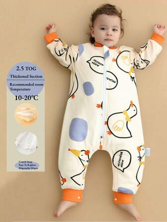 2.5 Tog 婴儿卡通分腿舒适睡袋男童女童儿童加厚保暖睡袋秋冬季