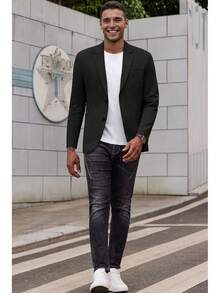 Men's Smart Wash Blazer Regular Fit Cotton Sport Coat Casual Suit Jackethalloween - màu nâu - Xem 9