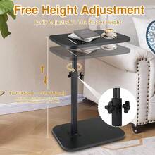 Adjustable C-Shaped Sofa Side End Table Coffee Laptop Table Living Room Bedroom - 黑色 - 查看 4