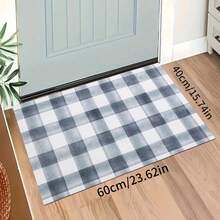 Modern Plaid Pattern Doormat, Rug, Traditional Long Carpet, Suitable For Hallway, Kitchen, Bedroom, Living Room, Entrance, Balcony, Home Decor, Stain Resistant, Coffee Shop, Bar, Holiday, Party, Bedroom Mat, Bath Mat, Room Decor, Kitchen Decor, Black And White Rug - Black and White - View 20