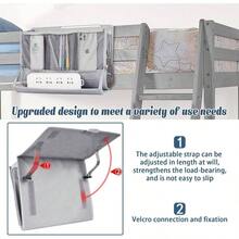 Bedside Caddy Bedside Storage Organizer Bedside Organizer With Power Strip Holder And 2 Adjustable Straps Home Bunk Bed College Dorm Sofa White