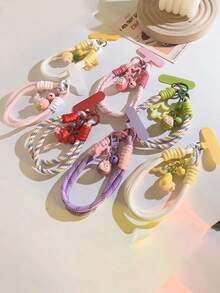 1 件多巴胺可爱时尚手机挂绳、钥匙扣、包包挂件、腕带 - 彩色 - 查看 5