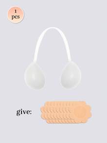 1/2 Stücke Frauen Sport Silikon transparent unsichtbarer Lift-Up Klebebrustpolster mit Einweg-Nippelabdeckungen, geeignet für Kleider und Hochzeitskleider