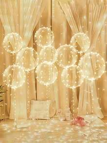 1/5/10 LED Glitter Bubble Balloons, Clear Glow Balloons For Birthday Decorations, Wedding Decorations, Anniversaries, Holiday Celebrations, Proposals, Parties, Graduation Summer Gifts Beach Back To School Supplies Room Decoration