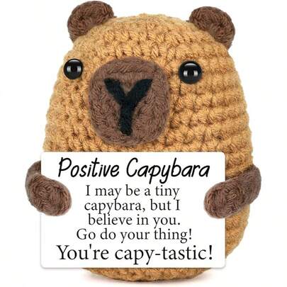 1 Hand-Crocheted Positive Capybara - Made Of High-Quality Thread, This Hand-Crocheted Capybara Is Soft To The Touch And Compact, Making It Perfect For Carrying Around. The Meticulous Design Not Only Gives It A Cute Appearance, But Also A Symbol Of Encouragement.