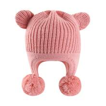 Baby Winter Hat With Earfalp Toddler Girls Boys Beanie Kids Warm Fleece Lined Knit Hat With 2 Cute Ears