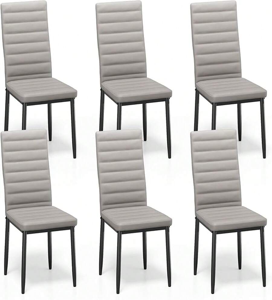 Dining Chairs - 淺灰色人造皮革 - 查看 1