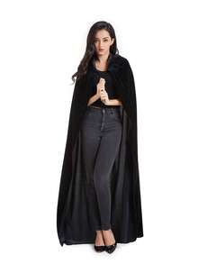 Unisex Hooded Cape Full-Length Velvet Cloak, Suitable For Halloween Costume Role-Playing. Long Hooded Cloak Witch Costume For Both Men And Women