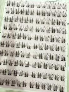 120pcs Glue-Free Korean Girl Group Twins Rabbit False Eyelashes, Natural Looking Segmented Eyelashes With C-Curl Effectlash Clusters,Eyelash Clusters,Individual Eyelashes,Lashes,Fake Lashes - C - View 8