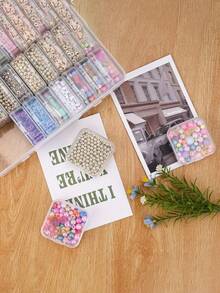 1 szt. Przezroczyste plastikowe pudełko do przechowywania, pojemnik na narzędzia do malowania diamentami, odpowiedni do majsterkowania, rękodzieła, akcesoriów jubilerskich, tabletek, szycia, sortowania koralików, 4,6 x 6,5 x 2,3 cala, 14 małych pudełek w dużym pudełku