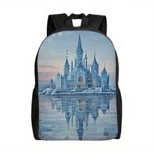 1 Frozen No.1 Backpack - Lightweight School Backpack With Frozen Castle Design (Blue And Pastel Tones), Zipper Closure, Adjustable Shoulder Straps - Machine Washable Backpack Suitable For Teenagers - Suitable For School, Travel, Daily Use - Fairy Tale Inspired Backpack, Commuting Bag, Fun Accessories, Functional Design - Mix - View 8