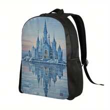 1 Frozen No.1 Backpack - Lightweight School Backpack With Frozen Castle Design (Blue And Pastel Tones), Zipper Closure, Adjustable Shoulder Straps - Machine Washable Backpack Suitable For Teenagers - Suitable For School, Travel, Daily Use - Fairy Tale Inspired Backpack, Commuting Bag, Fun Accessories, Functional Design - Mix - View 2