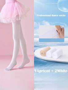 1 szt./3 szt. białe rajstopy do tańca o wysokiej gęstości, antypoślizgowe, odpowiednie dla dzieci w wieku 2-16 lat