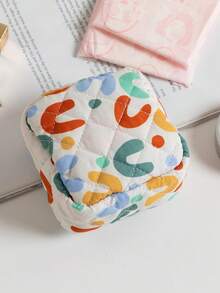 1 pieza Bolsa de almacenamiento de tampones con diseño floral, bolsa de viaje portátil, monedero, sobre para lápiz labial. Una bolsa de cosméticos con estilo que puede almacenar toallas sanitarias y toallas de papel, esenciales universitarios de otoño, artículos de viaje esenciales para vacaciones, bolsa de viaje para mujeres, organizador de maquillaje