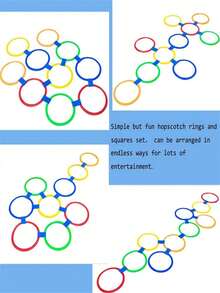 5个/10个/15个/20个儿童跳房子跳圈，感官统合训练器材，室内/室外幼儿园跳跳垫，跳高运动玩具，体能活动游戏，亲子互动早教玩具，适合3-12岁男孩女孩生日礼物（颜色随机） - 彩色 - 查看 8