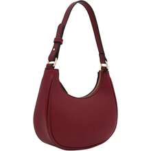 FashionPuzzle Small Crescent Shoulder Bag Underarm Purse - Wine/Wine - 查看 2