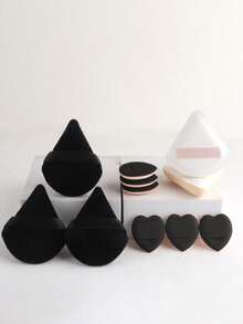 24个/15个/8个/3个装三角植绒化妆海绵套装，质地柔软蓬松，适用于面部和身体的粉扑，化妆美容工具混合套装，化妆品，便宜，房间装饰，梳妆台，旅行，卧室，化妆配件，粉扑，美妆蛋，粉扑，化妆海绵，便宜，圣诞礼物，化妆品，化妆工具，便宜货，礼物，女士礼物，圣诞礼物 - 黑色 - 查看 18