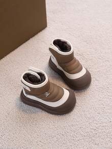 1 Paar Kinder Schneestiefel, Winter Neuankömmling, Kinder Plüsch gefütterte dicke warme Stiefel für Jungen und Mädchen - Khaki - Übersicht 2