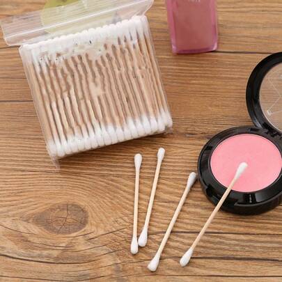 Wooden Sticks Cotton Swabs DoubleEnded Cotton Swabs Disposable Cleaning Ear Picking Makeup Remover Cotton Swabs
