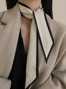 2 件女士复古法式纯色黑白头饰，优雅高端百搭时尚头饰，简约风格适合日常外出、发型设计、休闲、工作、派对、化妆搭配女士围巾秋季发带蝴蝶结发饰女士头巾豹纹吸汗带秋季发带冬季度假装女士 - 黑與白 - 查看 2