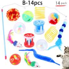 Basic Cat Toys For Raising Cats, Including Bell Balls, Bite Sticks, Sisal Toys, Bell Ringing Toys, Interactive Cat Toys, Cat And Mouse Toys, Pet Toys, Pet Supplies, Birthday Gifts, Halloween And Christmas Gift Sets. The Colors Of The Items May Vary, And The Styles Are Shown In The Picture