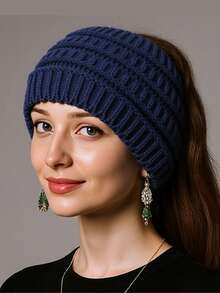 1pc Unisex Fluffy Ear Hat, Cute & Warm Beanie For Autumn/Winter, Suitable For Daily Use, Ear Protection, Hair Band