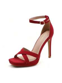Women's Platform Heels  Heel Sandals Party Bridal Evening Shoes Francisca-2 - Đỏ - Xem 1