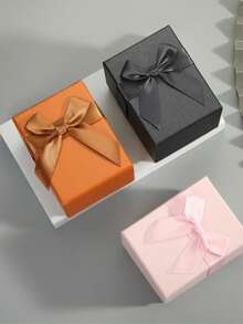 Hộp quà tặng nắp nơ sáng tạo kích thước 10*7.5*7cm, hộp đựng đồng hồ cao cấp kèm ruy băng vuông. - Nhiều màu - Xem 8