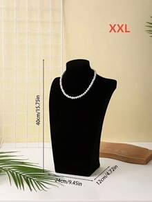 1pc Black Velvet Mannequin Bust Jewelry Display Stand, High-Quality Velvet Necklace Pendant Jewelry Photography Prop - Multicolor - View 7