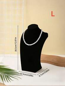 1pc Black Velvet Mannequin Bust Jewelry Display Stand, High-Quality Velvet Necklace Pendant Jewelry Photography Prop - Multicolor - View 5