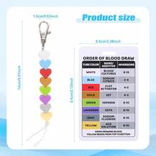 Order Of Blood Draw Beads With Reference Card, Order Of Blood Draw Vertical Badge Card Badge Reel Accessories Phlebotomy Essentials For Work Or School RN Nurse Student Practitioner Grad Gift - 預設 - 查看 2