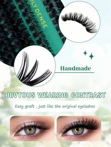 MEM 200片/包 单根假睫毛，80D卷翘度，8-16毫米，DIY假睫毛套装，自然妆效，浓密纤长，超柔软轻盈，可重复使用，单根假睫毛，适合新手，旅行，日常佩戴，婚礼，约会，派对，节日，也是圣诞节/万圣节送礼佳品。 - 黑色 - 查看 8