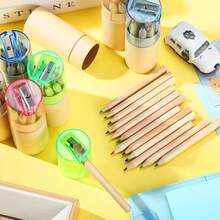 4 Boxen tragbarer Mini-Farbstiftset mit Spitzer - Vorgeschärft, Etui-Stil, geeignet für Künstler & Studenten - zum Skizzieren, Schreiben und als Schulmaterial - Sortiert/Rot/Gelb/Schwarz, Mini-Stifte - Verschiedenfarbig - Übersicht 4