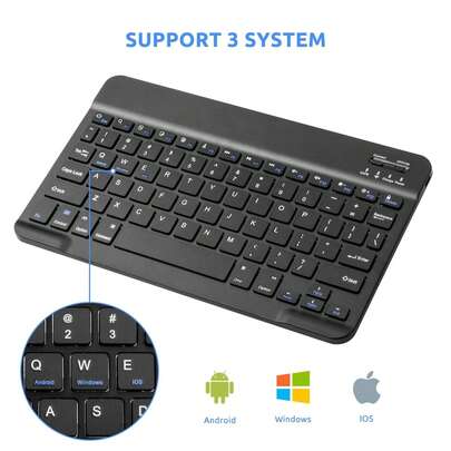 1 pezzo Mini tastiera portatile Bluetooth, ultra sottile e silenziosa da 10 pollici, tastiera senza fili ricaricabile, compatibile con Android, Windows, adatta per iPad, tablet, telefono, regalo di Natale/Ognissanti