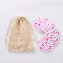 5片装可重复使用可水洗竹纤维卸妆棉，双面洁面淡妆草莓卸妆棉 - 彩色 - 查看 8