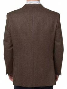 Men's Tweed Blazer Jacket 2 Button Lightweight Herringbone Casual Sport Coat Wedding Groomsmen Prom Jackets-2025 - Xám - Xem 7