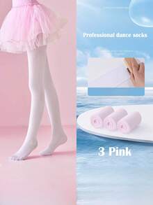 1 szt./3 szt. białe rajstopy do tańca o wysokiej gęstości, antypoślizgowe, odpowiednie dla dzieci w wieku 2-16 lat