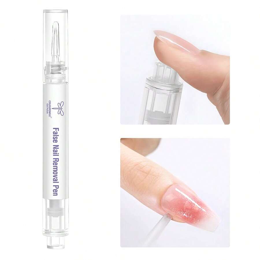 COLOURSMILE False Nail Removal Pen Upgraded Glue Remover Pen For Press On Nails, Non Acetone Press On Removal, 10s Quick Remove For Nail Tips Fake Nails Solid Glue Gel - Clear - View 1