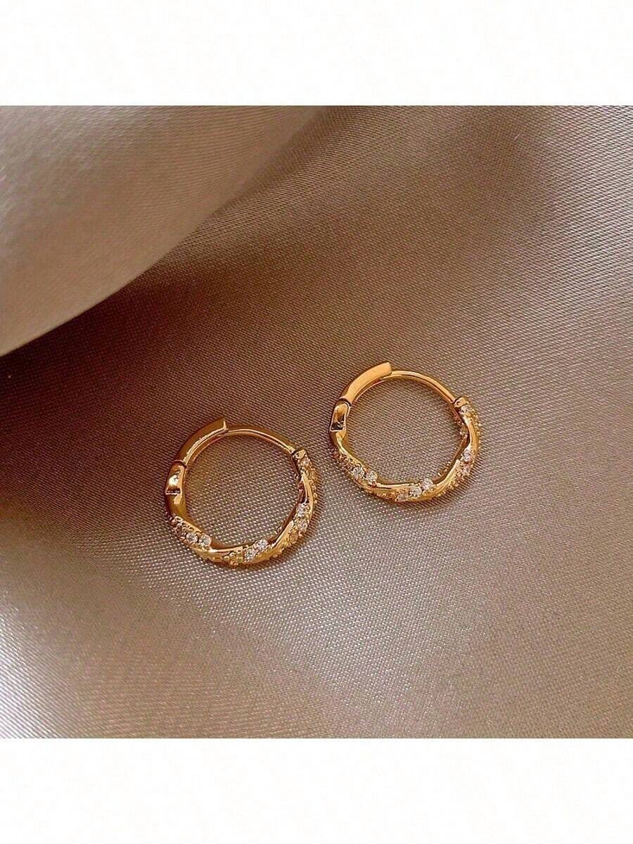 M ö Bius Circle Earrings, New Simple And Fashionable Earrings, Gold And Silver High Grade Ear Buckles, Women's Gifts - Vàng - Xem 1