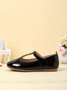 1 Pair Girls' Simple Flat Casual Shoes, Suitable For Autumn/Winter - Black - View 6