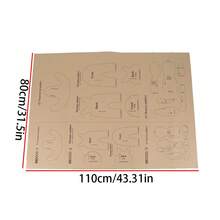 兔子多种尺寸缝纫图案、玩偶缝纫图案、初学者玩偶缝纫图案和缝纫图案、服装制作模板、手工服装缝纫图案 - 棕色 - 查看 3