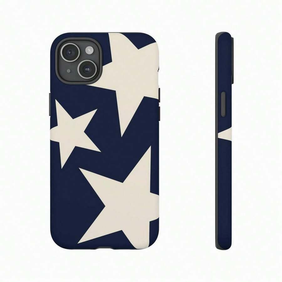 Navy Star Y2k Tough Phone Case Phone 16 15 14 13 12 11 Pro Max Xr Aesthetic Teen Cool Girl Case, Phone Case - 白色 - 查看 1