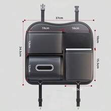 1 pieza Organizador de asiento trasero de coche con bolsa, portavasos, papelera impermeable y accesorios de limpieza interior del coche