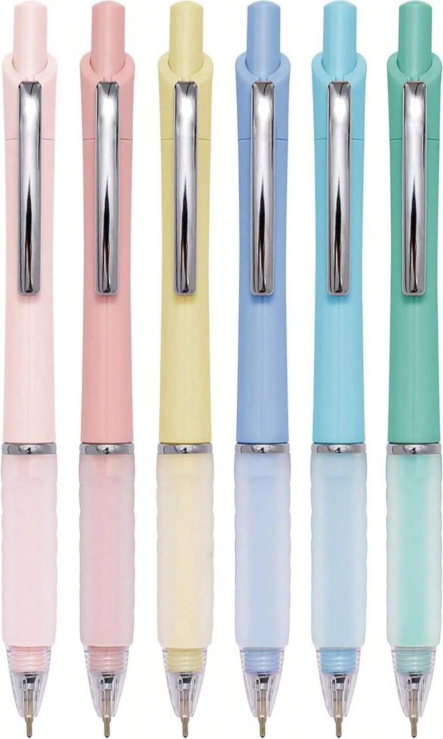 Aisibeiger Ball Point Pen Black Ink Ballpoint Pens With Super Soft Grip Medium Point 10mm Office Pens (6 Pack) - 杏色 - 查看 1