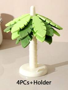 Silicone Coasters Trivets For Coffee Cups Or Pans, Heat Resistant Tree-Shaped Cup Coasters Or Pot Holders (Set Of 4) , Non-Slip Kitchen Trivet Mats, Elegant Christmas Design For Countertops & Dining Tables 4PCs/Set 1PC