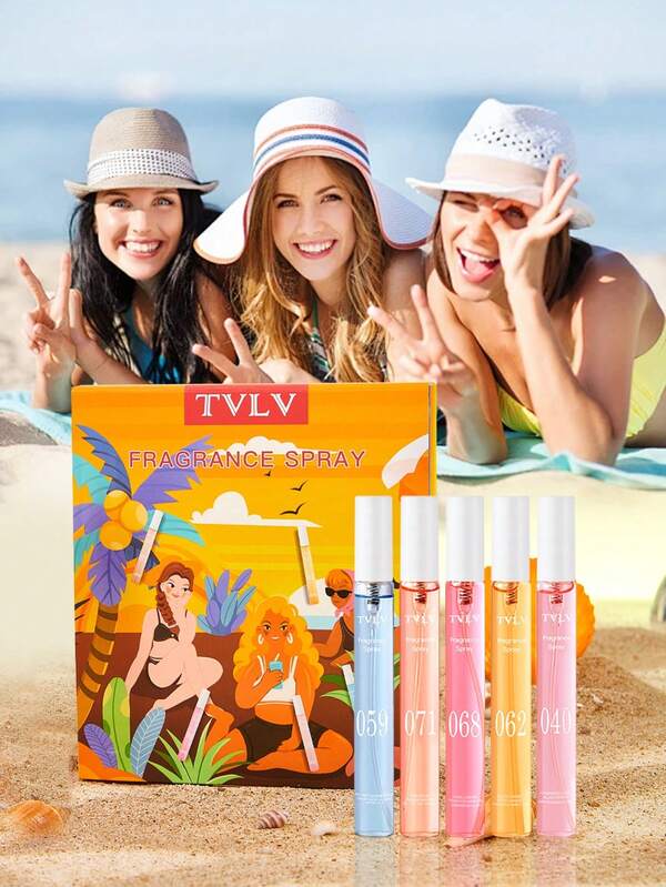 1/5 pièce Spray d'aromathérapie numérique sans feu de plage de 10 ml contenant 5 parfums floraux et fruités différents. Parfum frais, charmant et longue durée. Conception de boîte-cadeau portable, essentiel pour la maison et les voyages. Convient pour les salles de bains, les chambres à coucher, les armoires, les rendez-vous, les fêtes. Cadeau idéal pour les petites amies et les membres de la famille