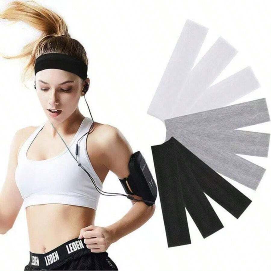 1 pièce Bandeau de sport unicolore, bandeau de yoga à haute élasticité, bandeau absorbant la transpiration et antidérapant, en tissu polyester doux, convient pour le yoga, le fitness, la course, les sports de plein air en toutes saisons