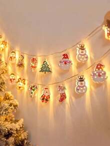 Charmante LED Weihnachtsbeleuchtung - 10LED/20LED Weihnachtsmann, Schneemann & mehr - perfekt für Innenraum Feiertags-Dekoration, Partys & Schlafzimmer Ambiente Ornamente Schneemann für Innenraum Feiertage, Weihnachten, Winter warmer Weihnachtsmann & Schneemann Design