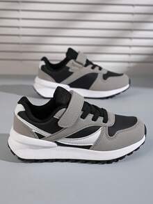 1 Pair Leather Upper Kids Versatile Student Boys Sports Running Shoes, Suitable For Daily Wear, Sports, Casual Outings - Multicolor - View 2